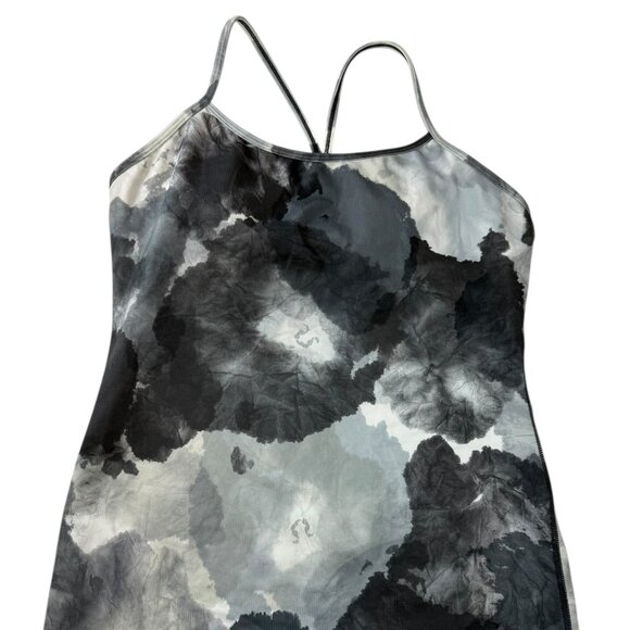 Lululemon Power Y Gray Abstract Tank Top.  Yoga, Built in Bra.  Size women's 10 - Picture 3 of 10
